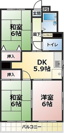 メゾンドール横河原の物件間取画像